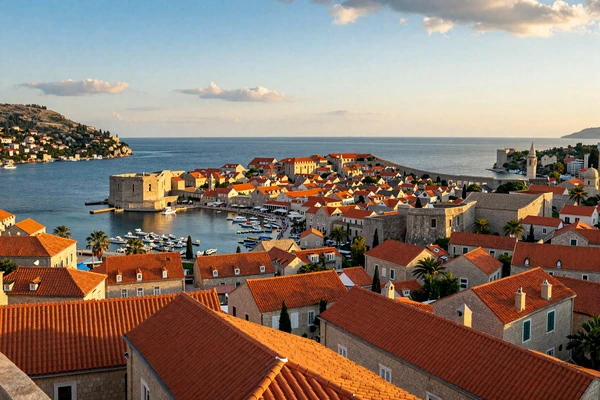Dubrovnik old town with terracotta rooftops and turquoise Adriatic waters - one of Croatia's most romantic dating destinations